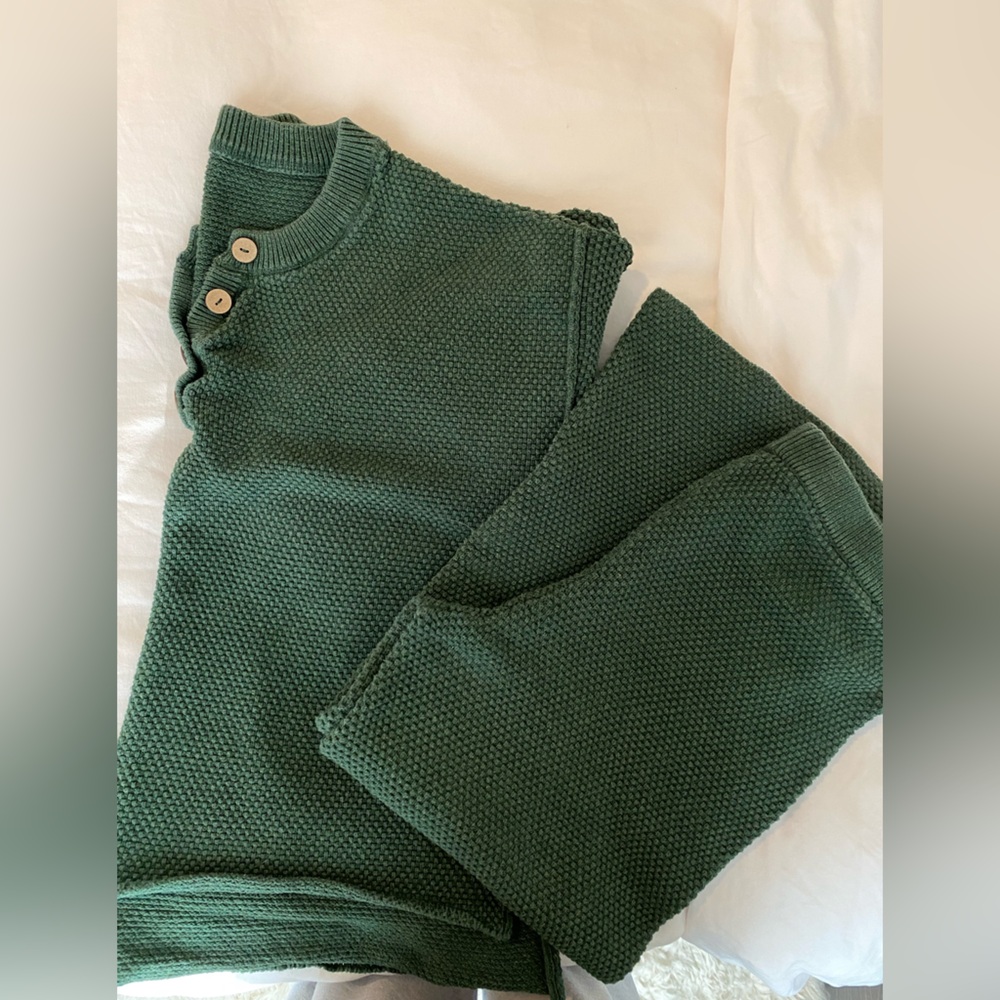 Dark Green Free People Hailee Sweater set